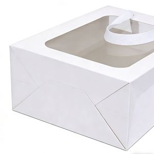 Bolsas de Papel Portátiles con Ventana de Plástico Ecológicas con Logotipo Impreso Personalizado, Asas para Bolsas de Regalo Promocionales, Bolsas Blancas Transparentes - Product Image 3