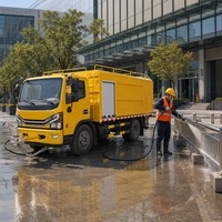 Camion de nettoyage lourd de 9 m3, 156 ch, système de pulvérisation haute pression pour la suppression de la poussière et le nettoyage des routes