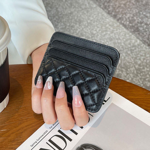 Porte-cartes Zenos pour femme en cuir d'agneau véritable, fin, anti-RFID, multi-emplacements, mini portefeuille pour cartes d'identité, cartes de crédit et photos - Product Image 3