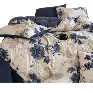 Parure <span class=keywords><strong>de</strong></span> lit en polycoton, imprimé lin lavé, couleur unie, style vintage, 4 pièces, <span class=keywords><strong>housse</strong></span> <span class=keywords><strong>de</strong></span> <span class=keywords><strong>couette</strong></span> et drap-<span class=keywords><strong>housse</strong></span> pour hôtel et maison - Product Image 1
