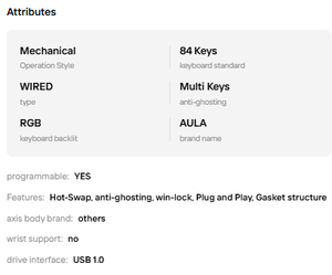 Teclado Mecánico Magnético para Juegos de PC Aula HERO84 8K RGB Retroiluminado, para Escritorio/Portátil, ESports, 84 Teclas, 0.01mm Rapid Trigger, Hot-Swap, USB - Product Image 6