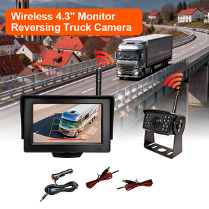 กล้องสำรองแบบไร้สายสำหรับรถยนต์ จอภาพขนาด 4.3 นิ้ว สัญญาณดิจิตอลเสถียร IP67 กล้องมองหลังกันน้ำสำหรับรถบรรทุก/รถยนต์/รถกระบะ/SUV - Product Image 1