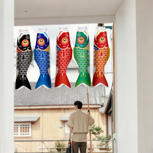 Koinobori japonais, streamer de vent, drapeau de poisson, cerf-volant, poisson coloré, Koi Nobori, poisson d'<span class=keywords><strong>anime</strong></span>, 15,7-59 pouces, nouveau design, décoration - Product Image 4