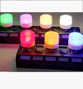 חדש שוחרר מיני נייד 7 צבע LED USB לילה אור אווירת מנורת עבור כוח בנק נייד למחשב רכב טעינת מתאם