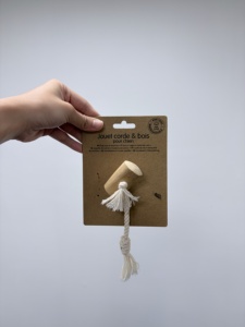 Jouet pour chien en bois naturel de qualité supérieure avec corde en coton, jouet à mâcher biodégradable, non toxique, interactif pour petits chiens, vente en gros - Product Image 3