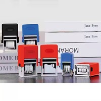 Tampon auto-encreur en plastique personnalisé pour bureau Tampon noir rectangulaire automatique Timbre-poste avec date et heure réglables
