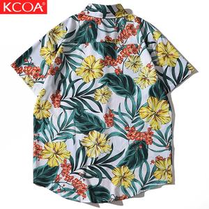 Chemises boutonnées hawaïennes décontractées flamants roses imprimées sur mesure pour hommes - Product Image 4