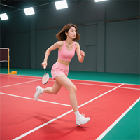 Revêtement de sol pour terrains de sport (basketball, tennis, volley-ball) à base d'acrylique aqueux, écologique, non toxique et hautement élastique