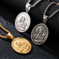 Meilleures ventes transfrontalières : Colliers pendentifs pour hommes en acier inoxydable, design tendance et élégant, motif visage et bambou, parfaits pour l'Europe