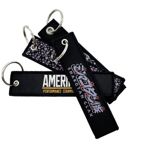 Portachiavi in tessuto ricamato personalizzato con logo, targhetta identificativa per bagaglio, all'ingrosso dalla fabbrica - Product Image 6
