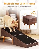 Escalier et rampe pliables de luxe 2 en 1 pour chien, ottoman séparé, marches pour animaux de compagnie pour petits chiens/chats, utilisation intérieure/extérieure