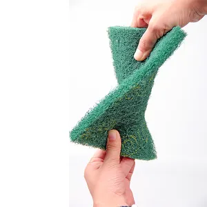 Green Scouring Pad Polyester/Nylon Heavy Duty Rolls Kitchen Cleaning Scrub Pad Abrasive Polishing Pad