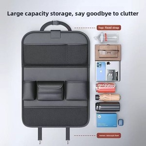 Universeller Nappa Faltbarer Leder-Autositz-Organizer Hängetasche Aufbewahrungsregal Rücksitz-Aufbewahrungsbox Rückenlehnen-Organizer mit Tisch - Product Image 4