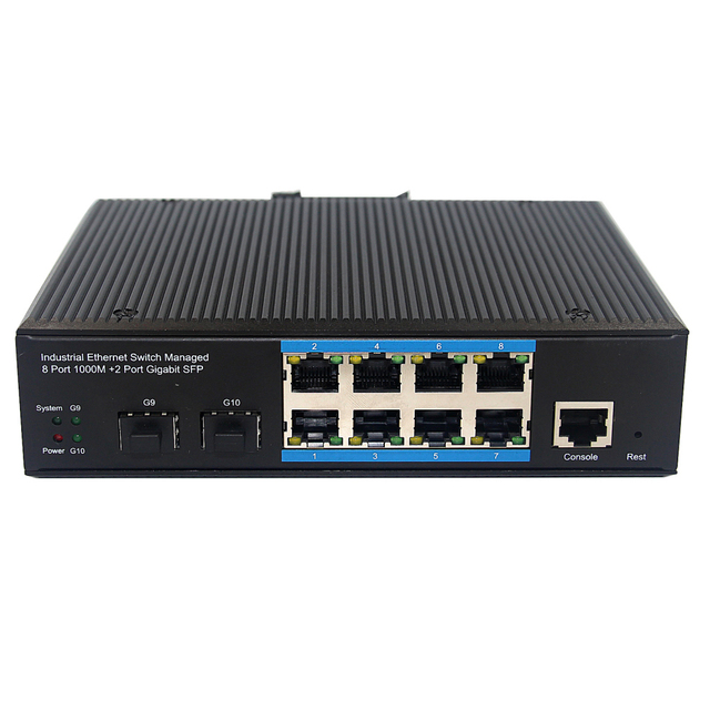 8 Port Poe Switch DIN Rail Fanless Full Gigabit 2* SFP Optical 8* POE Ethernet Layer 2 Managed Network Switch