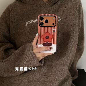 Ốp điện thoại sang trọng phong cách Ins Ốp điện thoại Iphone 3D Ốp điện thoại màu nâu thu hút từ tính thích hợp cho iphone17 Pro Max Ốp điện thoại hợp thời trang - Product Image 3