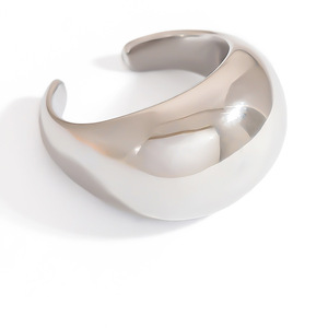 Stainless Steel <b>Ring</b> Smooth Finish Minimalist Irregular Geometric Shape Unisex Fashion Jewelry Index Finger <b>Ring</b> - Product Image 5