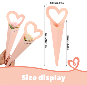 Ramo de flores Bolsas Caja de corazón Mangas de una sola rosa <span class=keywords><strong>Arreglos</strong></span> <span class=keywords><strong>florales</strong></span> Papel de regalo Floristería Suministros de embalaje de regalo - Product Image 2