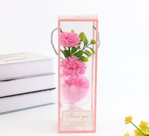 Venta al por Mayor de 3 Piezas de <span class=keywords><strong>Flores</strong></span> de Jabón Artificiales en Caja de Regalo Transparente, Flor Preservada, Regalo del Día de la Madre para Mamá, Maestra - Product Image 4