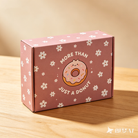 Boîte à donuts personnalisée imprimée numériquement, rose, production en 72h, emballage de boulangerie en carton blanc recyclable