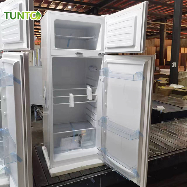 Compact 145L 150L 166L 180L 220L 280L Solar-Powered Fridge with Top Freezer 12V 24V 220V AC DC for Home Use