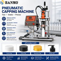 BANMO Nouvelle machine de capsulage semi-automatique pour flacons de parfum 10-30 BPM Scelleuse pneumatique pour bouteilles Diamètre de capuchon 13-22mm