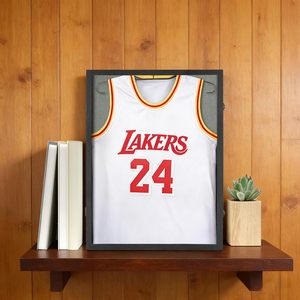 Black Jersey Display <strong>Frame</strong> Lockable UV Acrylic with Linen Lining 3 Display Methods for Basketball Football Jerseys - Product Image 1