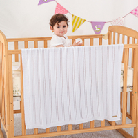 Pinuotu selimut bayi baru lahir kabel lucu lembut bedong melempar 100*80CM lubang tipis ringan 100% katun selimut rajut datar