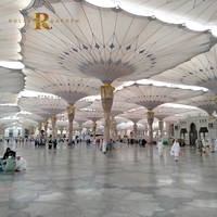 Ramadan Prière Pare-Soleil Résistance UV Coupe-Vent Aluminium PVC Membrane Tailles Couleurs Personnalisé Motorisé Mosquée Parapluie