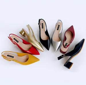 Sandalias de tacón grueso para mujer, zapatos cómodos, venta al por mayor, 2022
