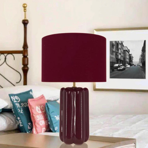 Đèn bàn E27 hiện đại với màu đỏ trống bóng râm và màu xanh lá cây cơ sở gốm đơn giản cung cấp điện cho khách sạn phòng khách & đọc sách sử dụng - Product Image 2