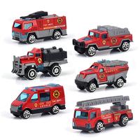 Camion de pompiers en alliage moulé sous pression à l'échelle 1:64 HDX, modèle de voiture de police à rétrofriction, jouets pour garçons, vente chaude