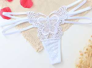 С низкой посадкой сексуальные кружевами и украшением в виде бабочки стринги женские трусики-стринги - Product Image 5