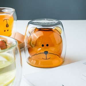 Set di Tazze in Vetro Borosilicato a Doppia Parete con Design di Animali Cartoon, Orso/Anatra/Monstruo, Portatili e Riutilizzabili, Lavabili in Lavastoviglie - Product Image 2