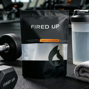 Custom Logo black Matte Window Stand Up Zipper Bag Resealable Pouch For Workout Supplement Protein Powder Packaging - Product Image 1