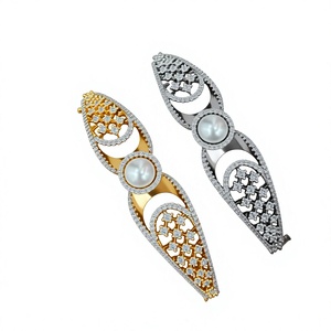 Trendy Gold <b>White</b> Finish Openable <b>Bracelet</b> for Women Trendy Charm <b>Bracelet</b> with Sparkling AD Stones for Party Wear For Women - Product Image 2