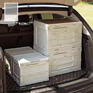 Boîte de rangement <span class=keywords><strong>pliable</strong></span> empilable en plastique, grande capacité, épaissie, pour <span class=keywords><strong>camping</strong></span> extérieur, caisses pliantes portables, armoire de voiture - Product Image 4
