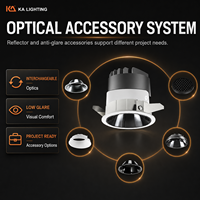 Spot encastré LED COB à CRI élevé 8W-20W, anti-éblouissement, à cadre étroit, 2700K 3000K 4000K 15 °   24 °   36 °   pour l'intérieur