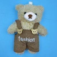 Songshantoy Vente en gros Prix abordable Porte-clés pendentif en peluche petit ours en peluche de 12 cm pour sacs et vêtements, idéal comme cadeau