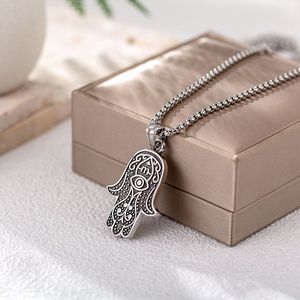 Uomo <span class=keywords><strong>di</strong></span> moda gioielli in argento in acciaio inox collana uomo occhio <span class=keywords><strong>di</strong></span> <span class=keywords><strong>dio</strong></span> palma ciondolo collana per uomo - Product Image 4