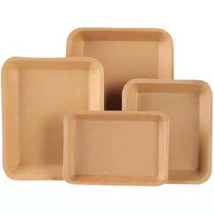 Récipient alimentaire jetable en <span class=keywords><strong>carton</strong></span> écologique assiette à Sushi en papier Kraft plateau plat emballage pour collations - Product Image 5