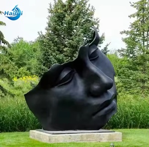 Grande sculpture murale 3D abstraite moderne en <span class=keywords><strong>bronze</strong></span>, visage humain, paysage, art métallique en <span class=keywords><strong>bronze</strong></span> coulé pour jardin - Product Image 3