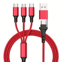 Câble de charge multifonction 5 en 1 en cuivre pur Type-C Micro USB Type C 1,2 m Câble de charge super rapide Câble de données tressé