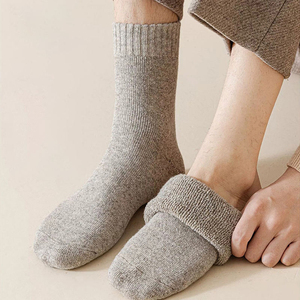 High Quality Autumn <b>Winter</b> Merino Wool <b>Socks</b> for Men Women Cold-Resistant Warm Thickened Solid - Product Image 3