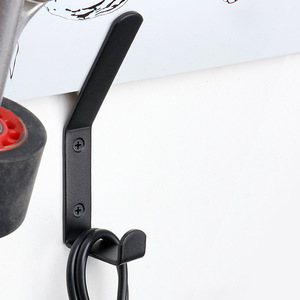 Black Iron Single <b>Hook</b> <b>Wall</b> Mounted For Coat And Cap Wardrobe Door Use 128mm Sand Black - Product Image 3