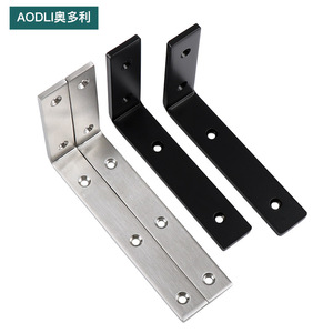 Support d'étagère en acier inoxydable Aodli en forme de L, 6 mm d'épaisseur, équerres à angle droit pour meubles et fixation murale - Product Image 1