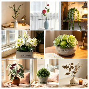 Plante artificielle en pot de fleurs de Cornus Florida rose, durable et écologique, avec pot en céramique pour la décoration intérieure de la maison ou du bureau - Product Image 3