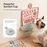 Tapis de léchage pliable en silicone pour animaux de compagnie avec ventouses, sans BPA, motif gâteau, pour l'alimentation lente des chiens et des chats en intérieur