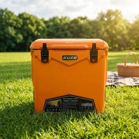 Glacière à roulettes Kuer 45L avec logo personnalisé, chariot portable isotherme chaud et froid en LLDPE de qualité alimentaire pour le stockage de glace