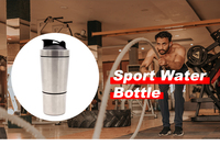 Bouteille shaker de sport en acier inoxydable 600 ml, anti-fuite, sans BPA, avec isolation thermique, personnalisable OEM, pour protéines