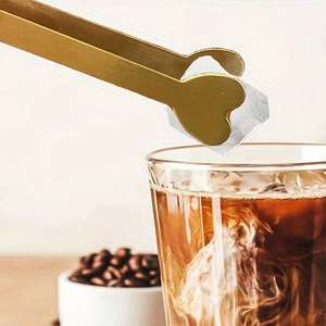 Stainless Steel Heart Shape Food Tongs Reusable For Coffee Tea Snacks Ice Cube Lemon Slice Clip - Product Image 4